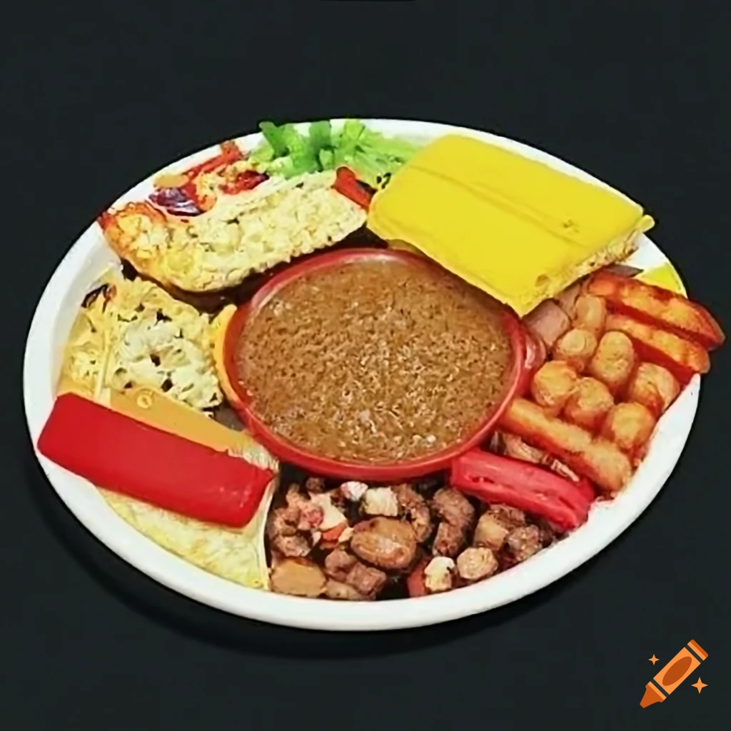 Plate of food on a restaurant menu