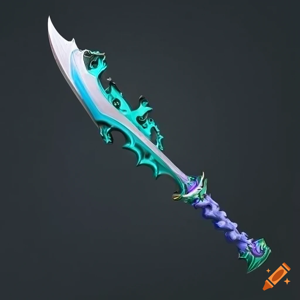 Fantasy sword with magical curves on Craiyon