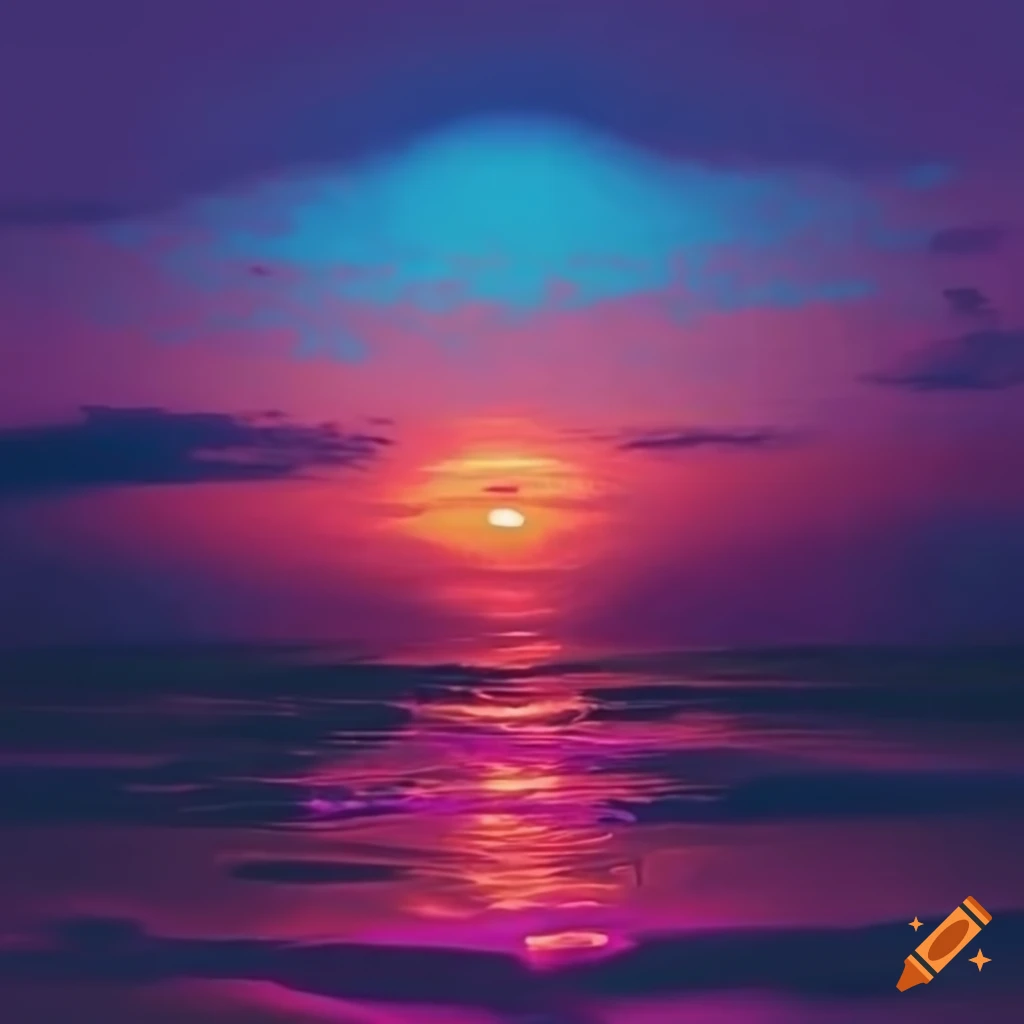 Neon sunset on Craiyon