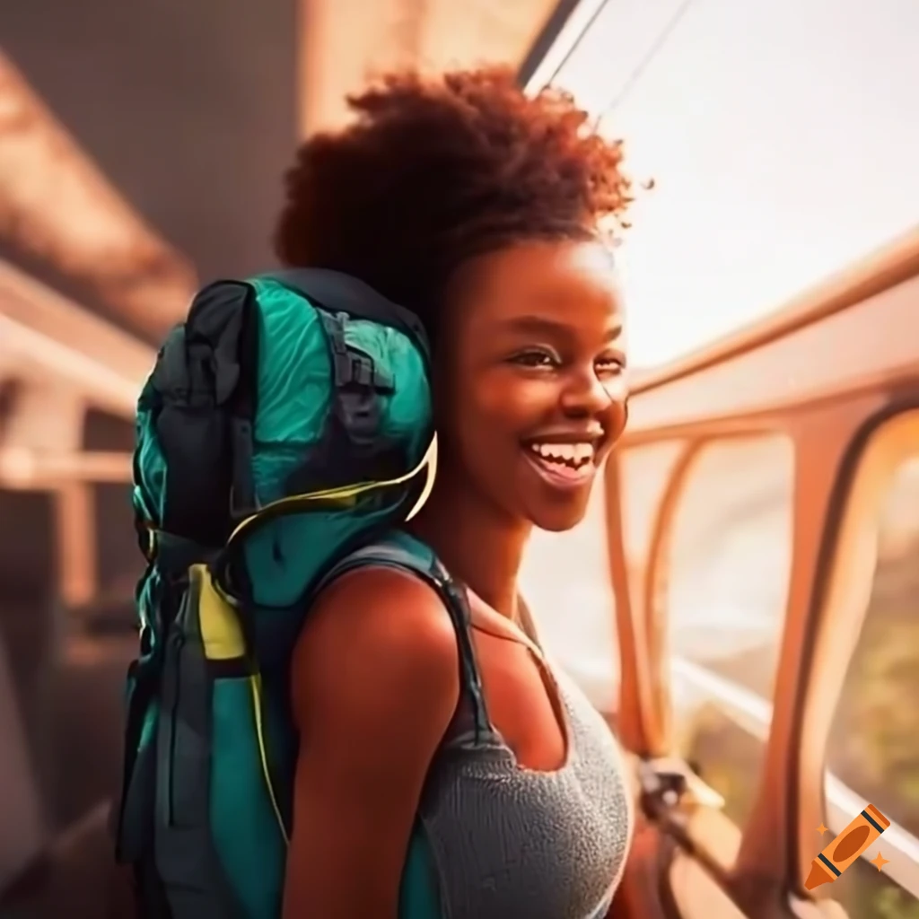 Happybackpacker Happy backpacker on a train on Craiyon