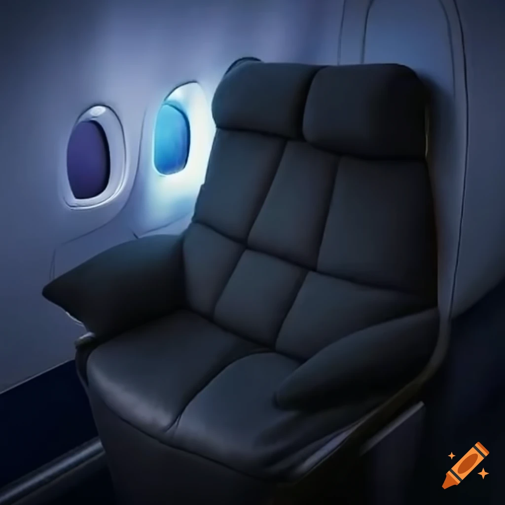 Relaxing in a comfortable airplane seat on Craiyon