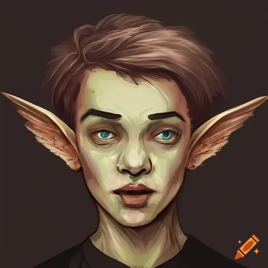 Young handsome goblin character on Craiyon