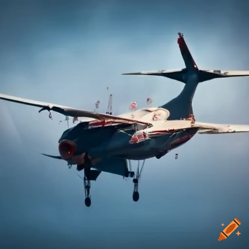 Man jumping out of a plane with money