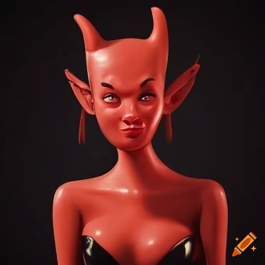 Vintage cartoon devil woman from the 1920s