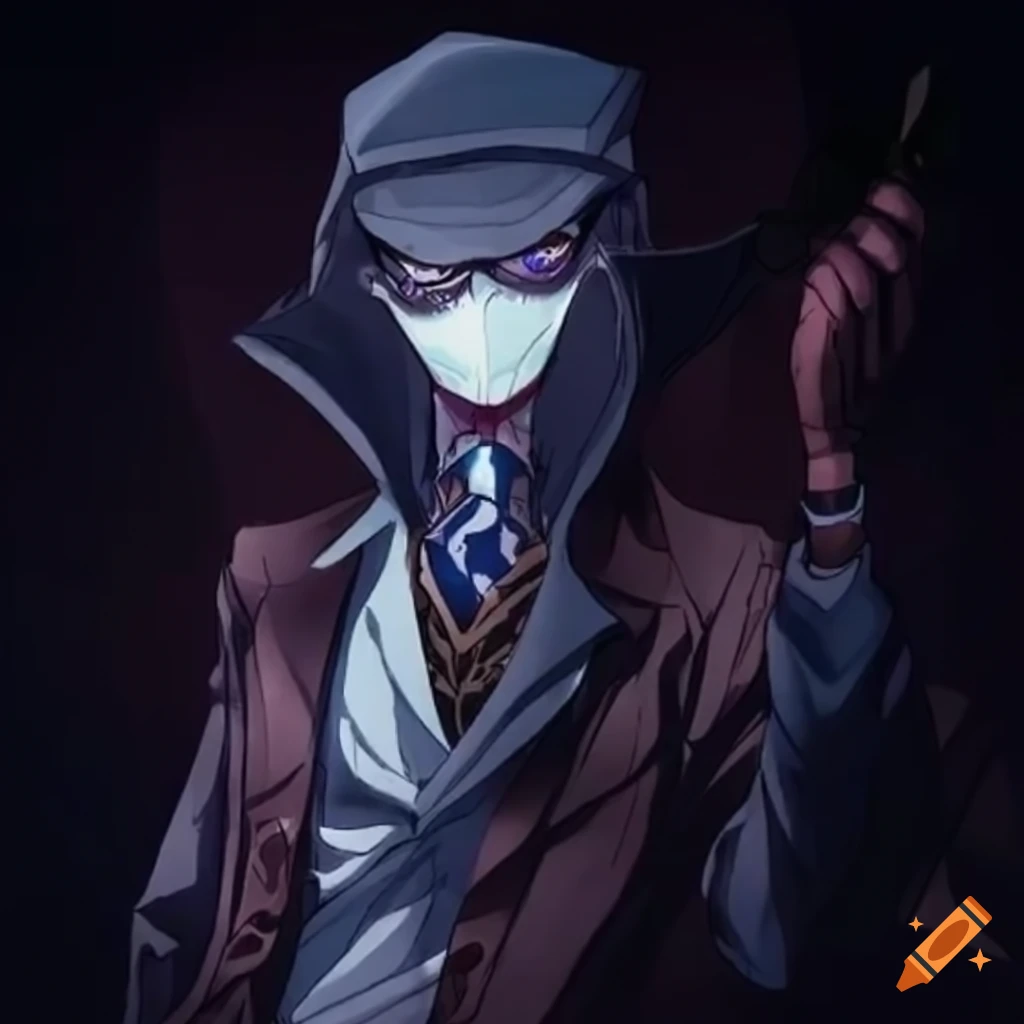 Anime detective wearing a villain mask on Craiyon