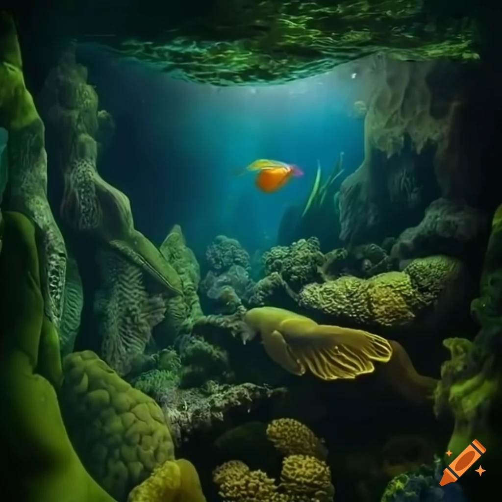 Enchanted underwater realm: dive into a hidden saltwater lake within a