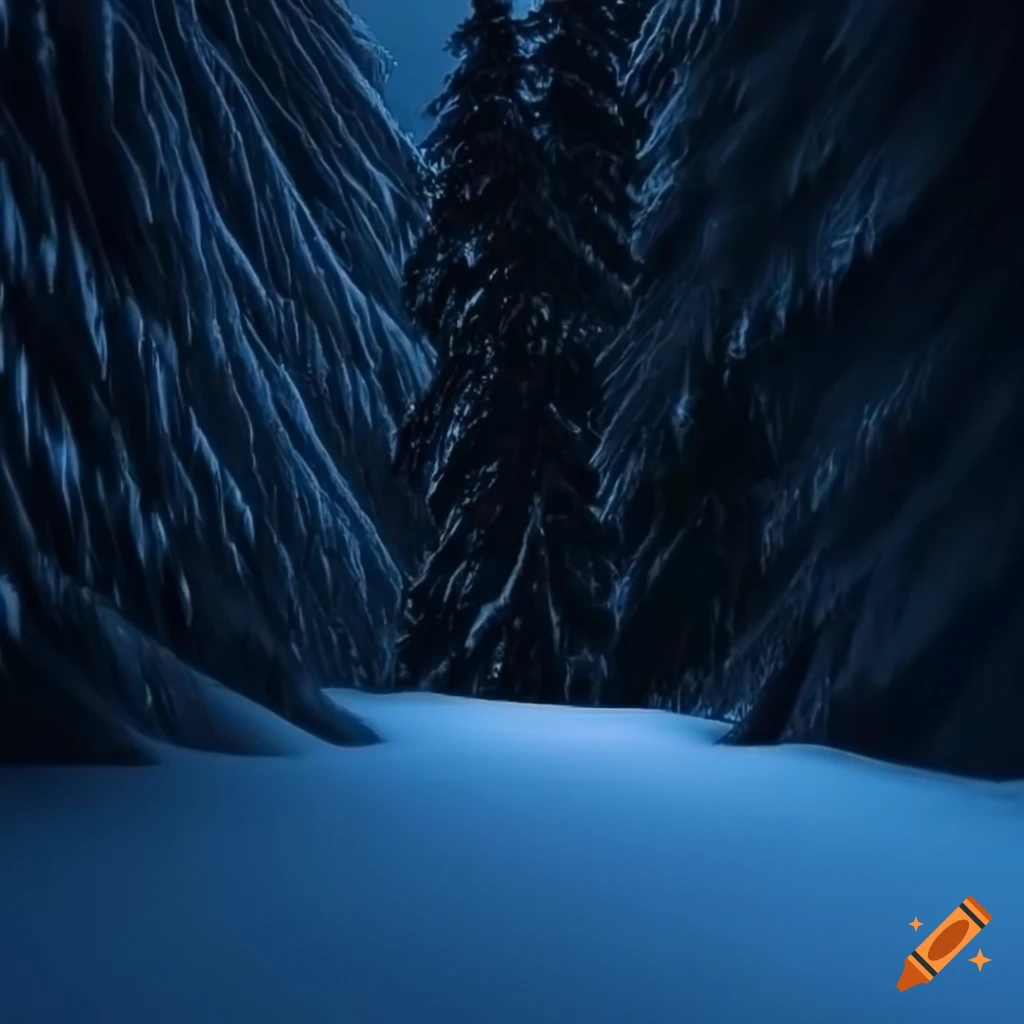 High definition photo of lightly snowing alpine architecture on black