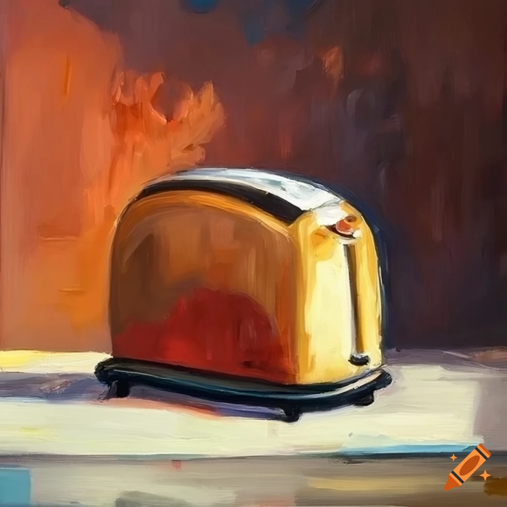 Oil paintings of a toaster on Craiyon
