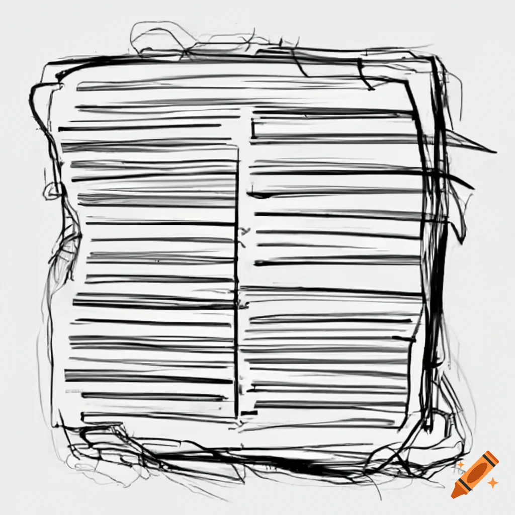 Simple drawing of a newspaper on Craiyon