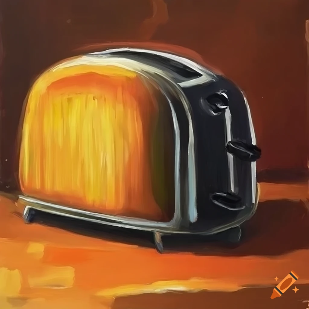 Oil painting of a toaster