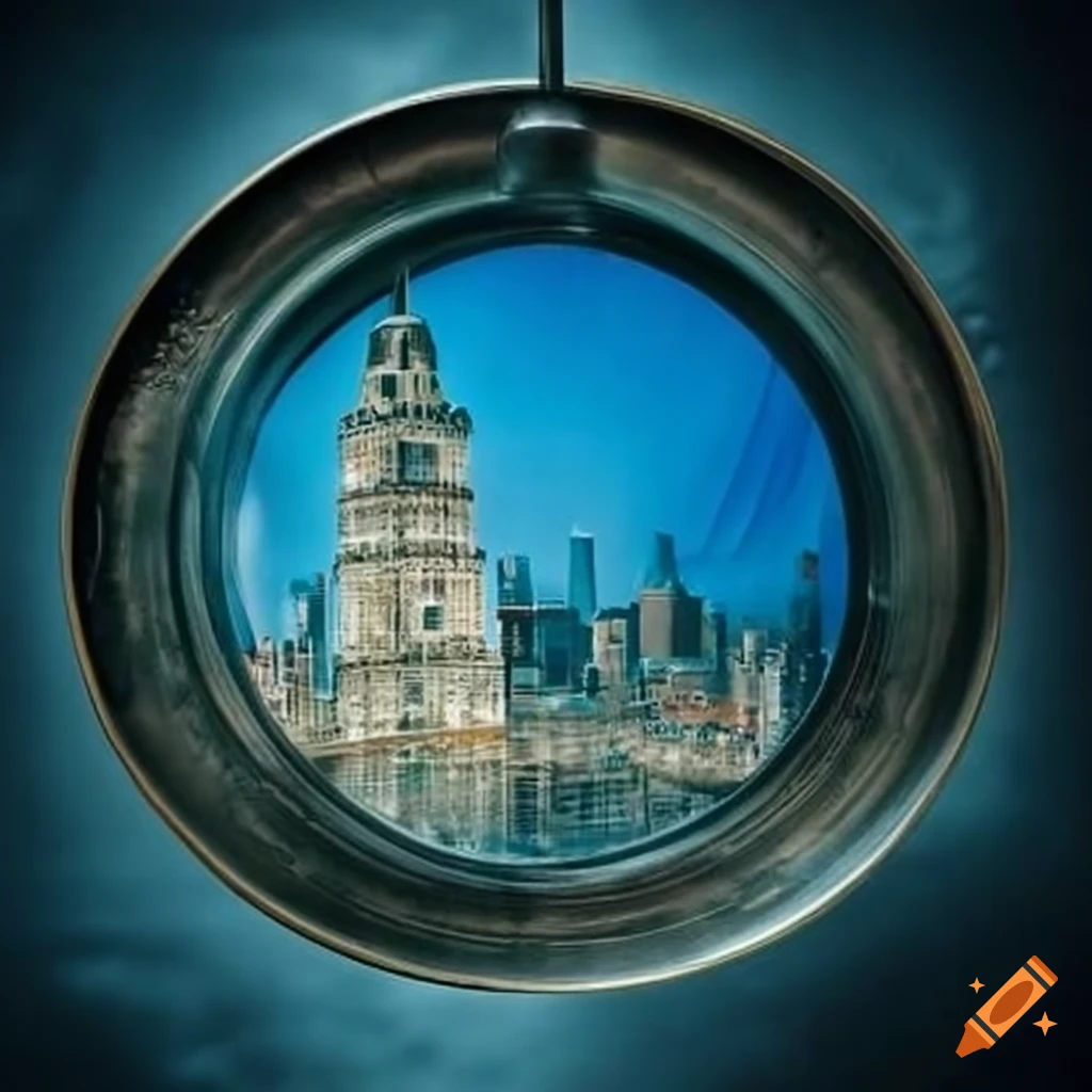 City skyline reflected on water