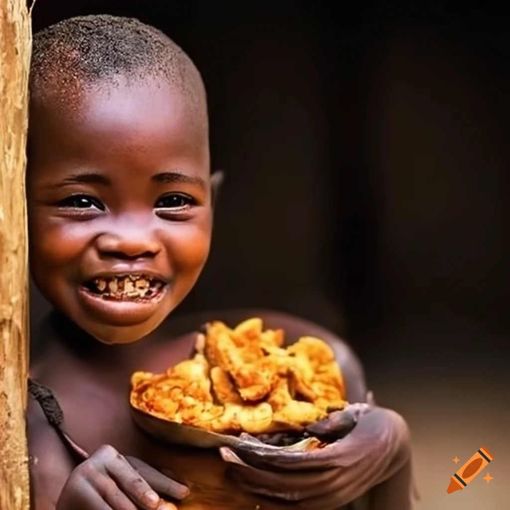 Africa child food hunger concept