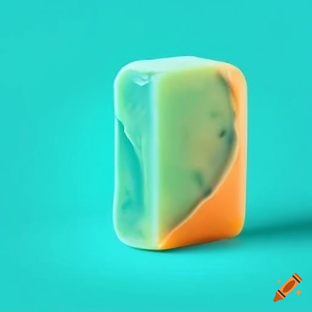 Rectangular soap bar with calamansi and papaya colors