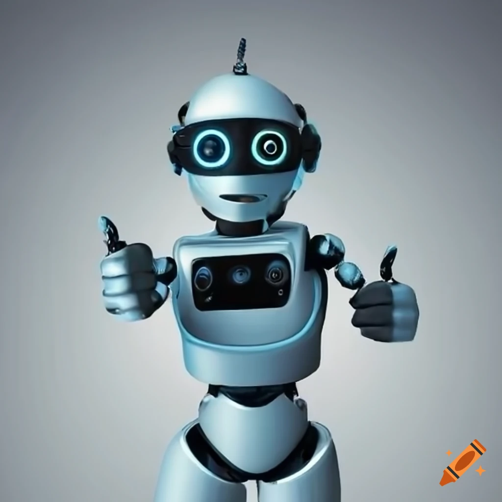 Robot giving a thumbs up gesture