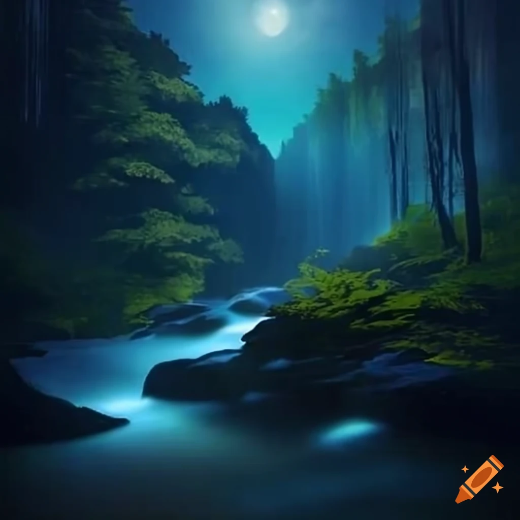 Labrador with enchanting patterns in moonlight