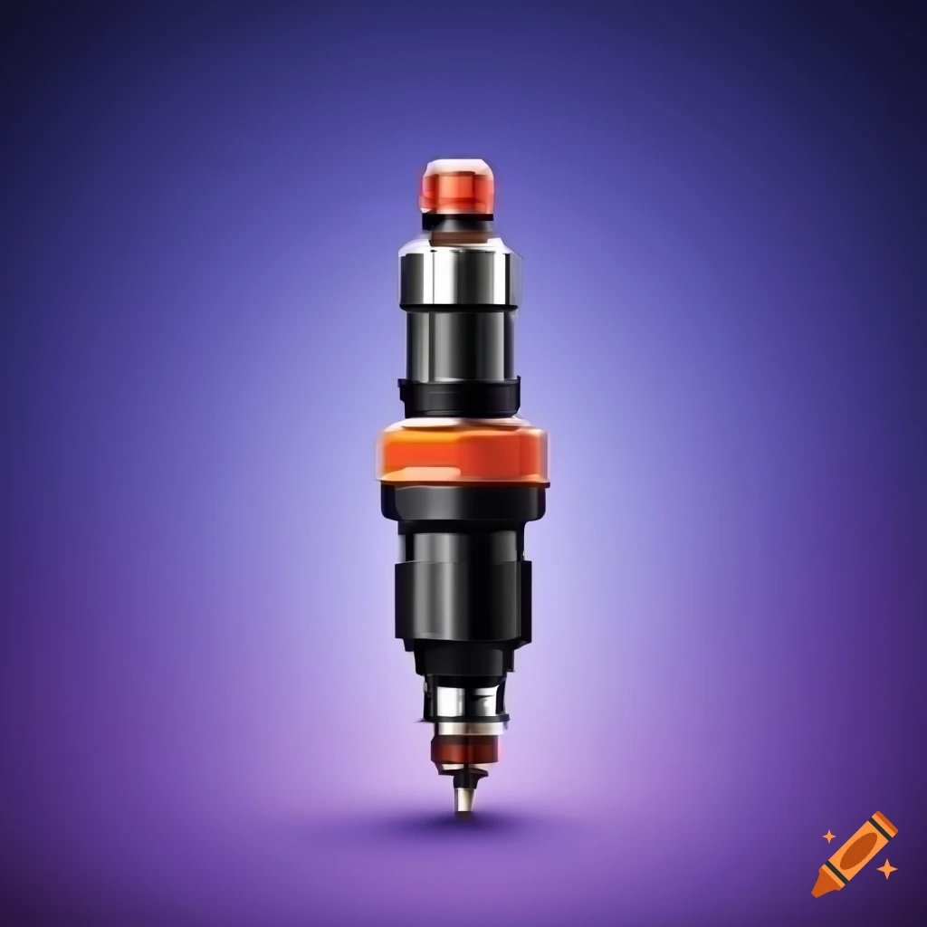 Flat 2d illustration of a fuel injector on Craiyon