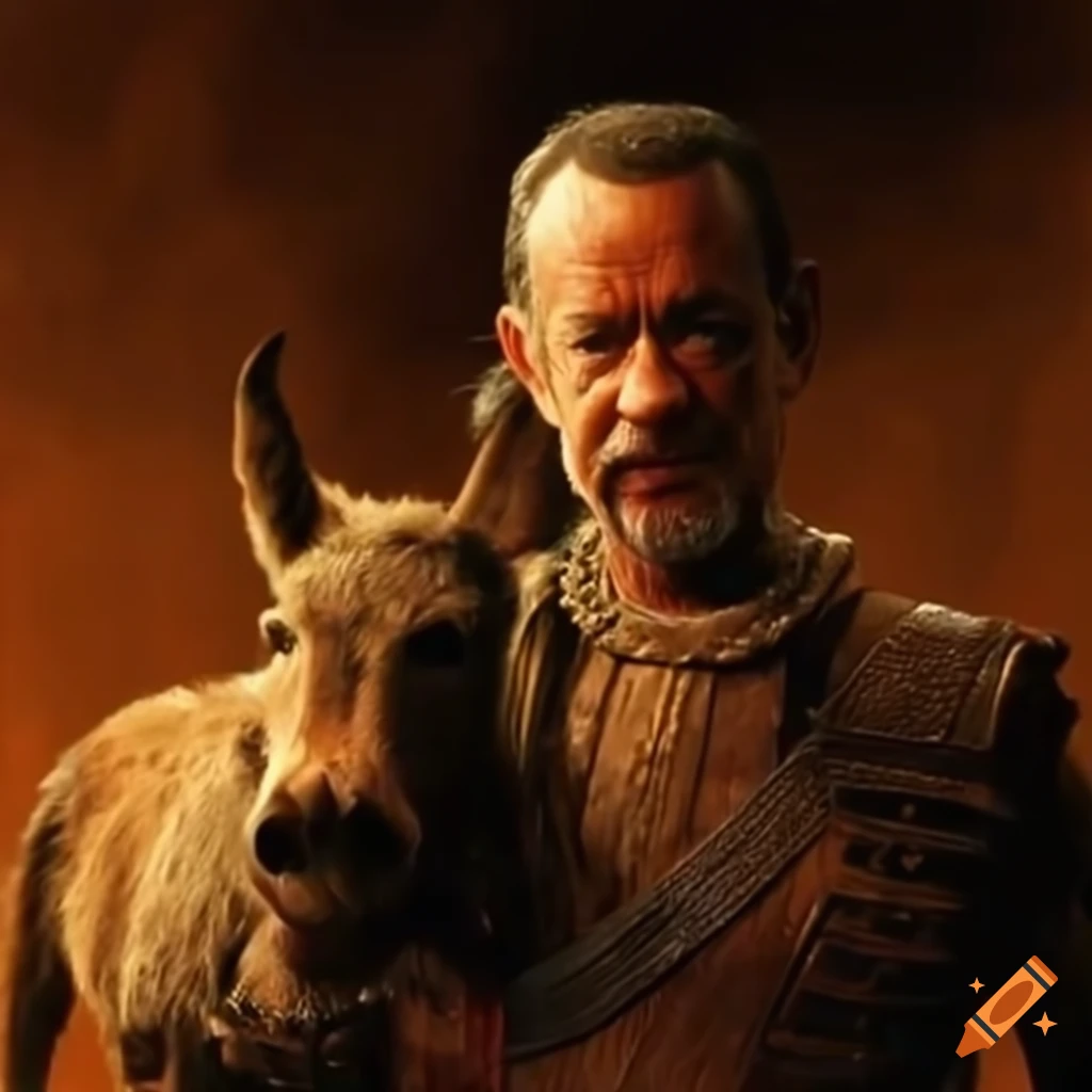 Tom Hanks juggling Don Quixote and donkeys