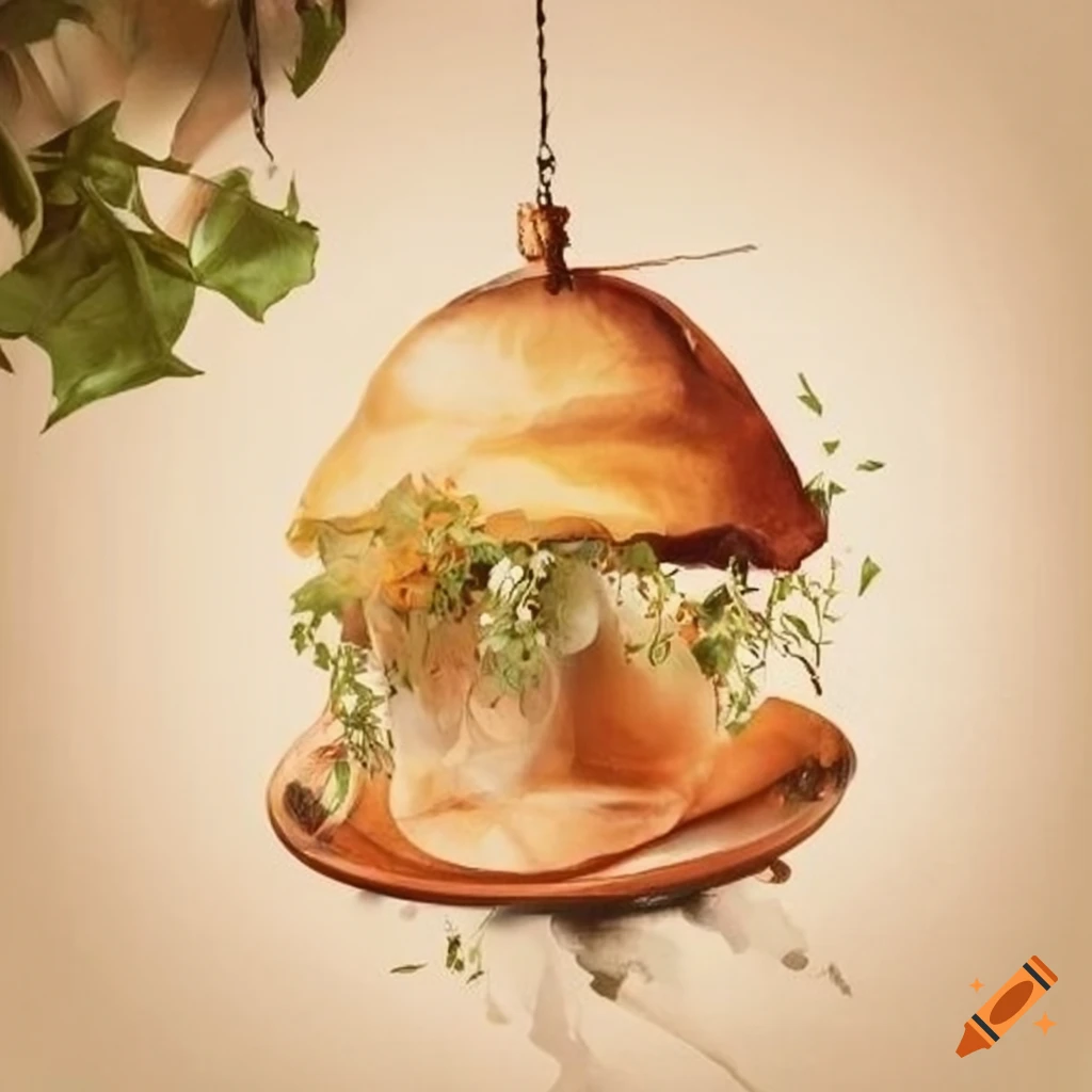 Wedding meal menu on parchment hanging from a tree branch