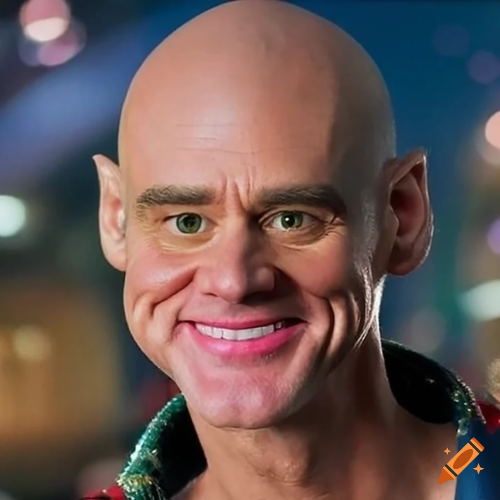 Close-up of jim carrey's character from sonic the hedgehog movie 2 on