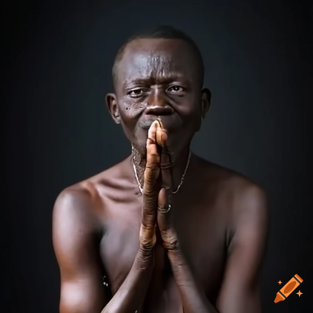 A man praying with his hands together