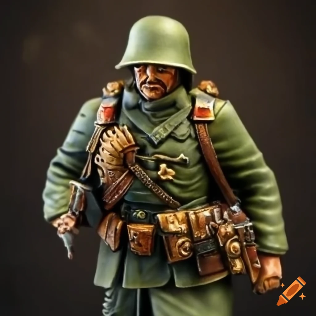 Soldier figurine from World War I Germany in warhammer style
