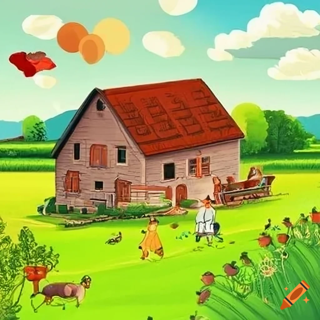  Bauernhof in einem wimmelbuch on Craiyon 