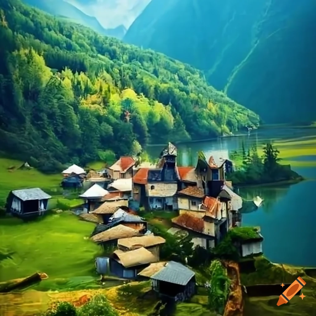 Small village by the water