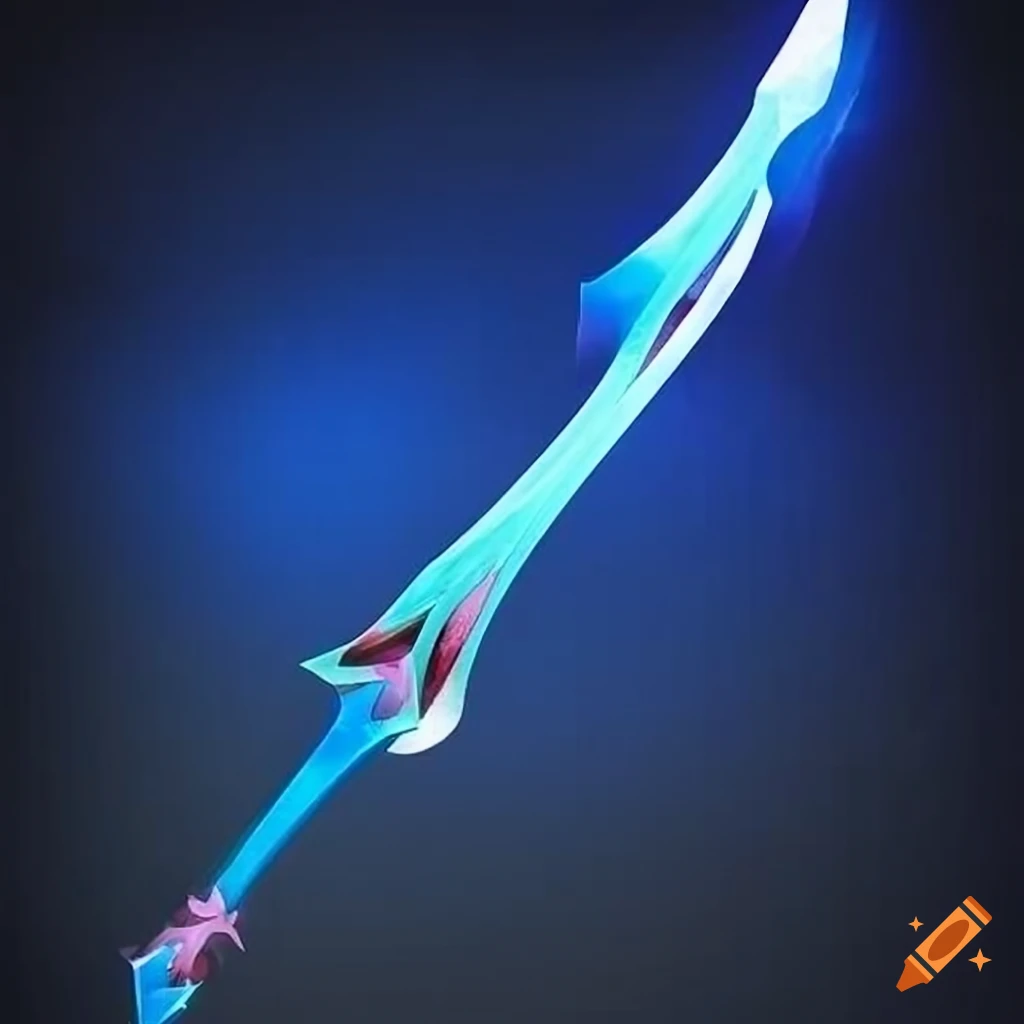 Magic curved fantasy sword