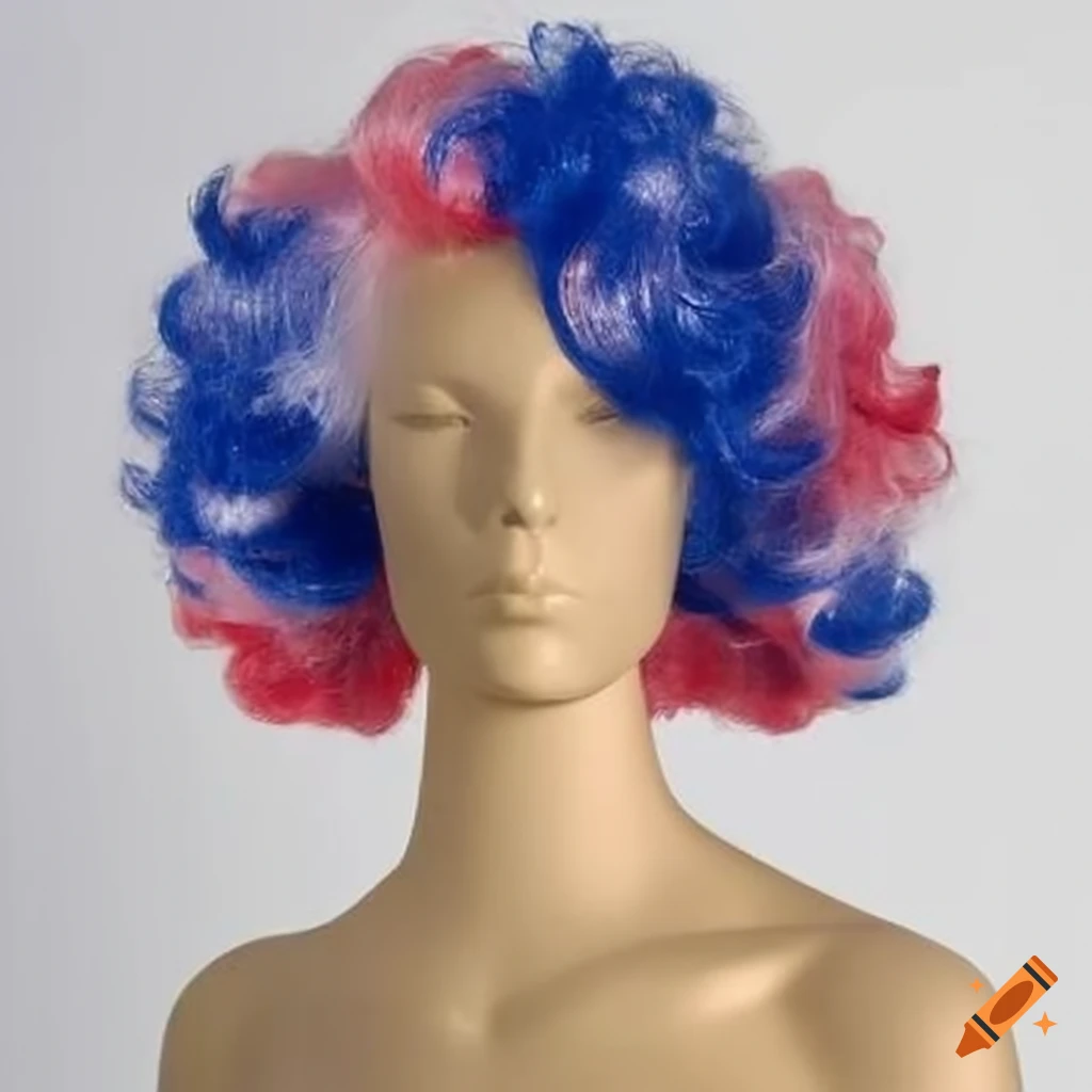 Mannequin wearing an American flag wig