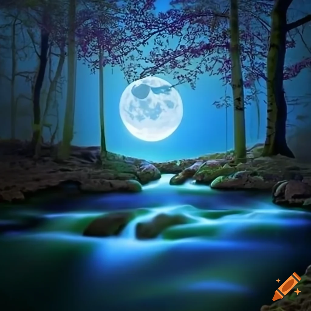Labrador with enchanting patterns in moonlight
