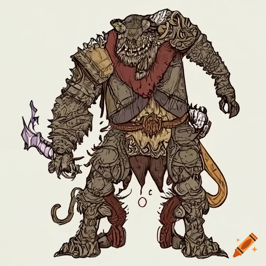 DND bugbear sorcerer character illustration
