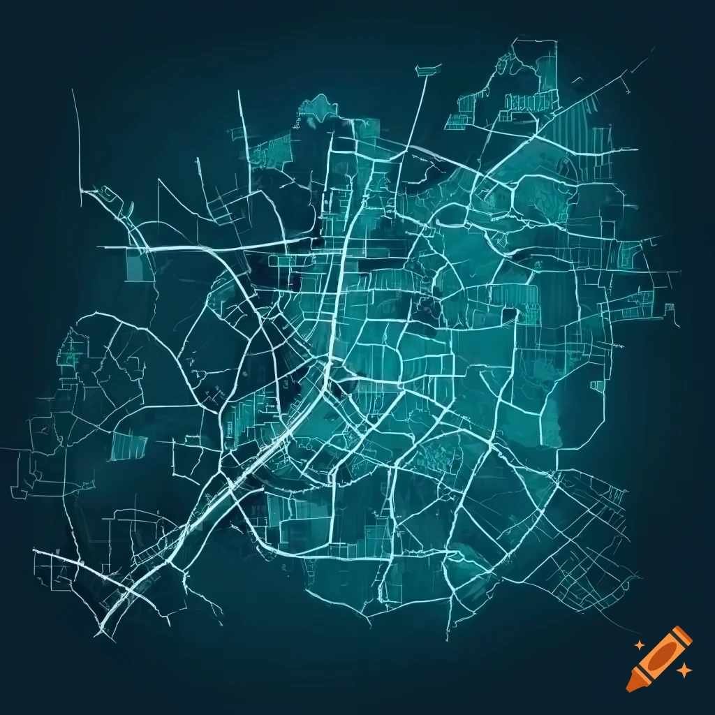 Simplified map of Warsaw