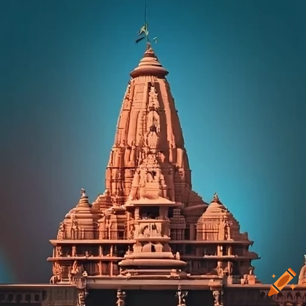 Newly built Ram Mandir with beautiful Lord Rama statue in Ayodhya, India
