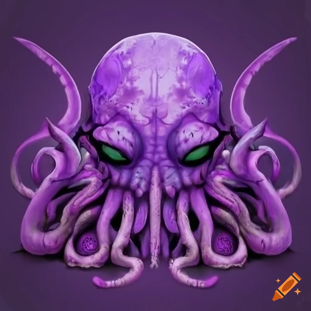 Cthulhu in purple color on Craiyon