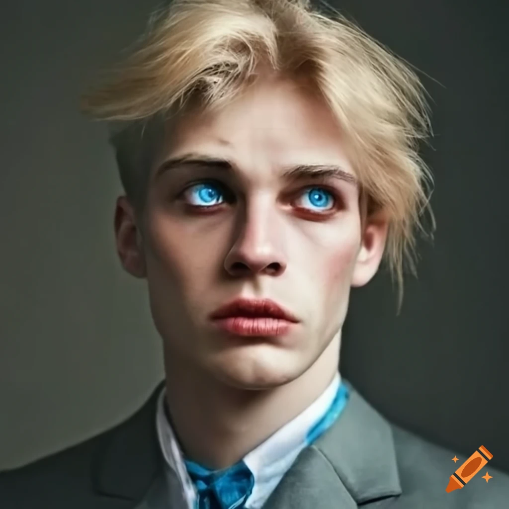 Vaguely handsome tired man with straw blond hair and pale blue eyes