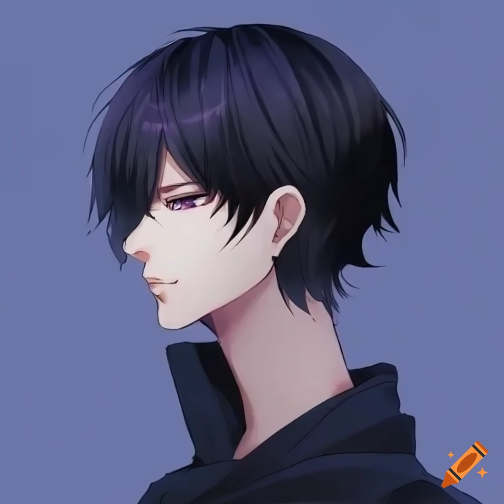 Handsome korean anime man with black hair in casual clothes on Craiyon