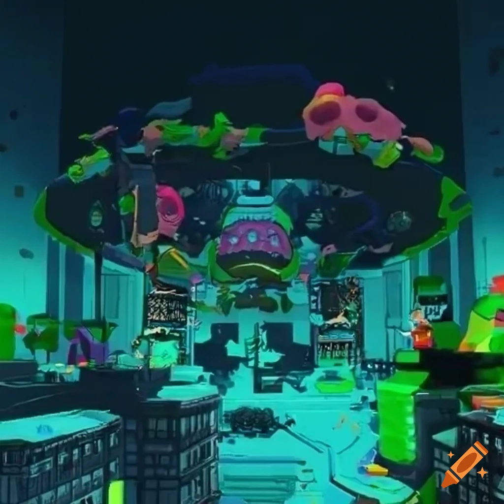 Splatoon map on Craiyon