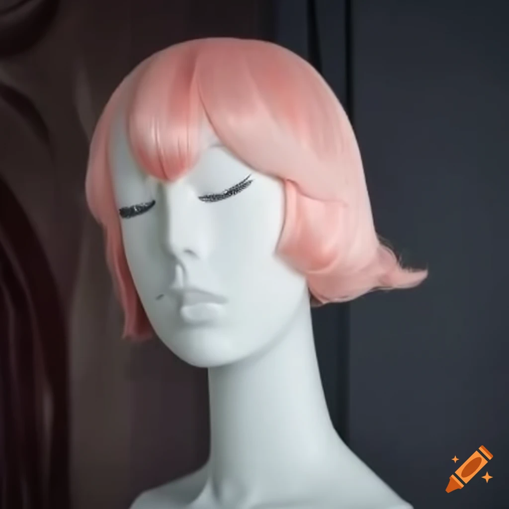 Steven Universe pearl wig on a mannequin