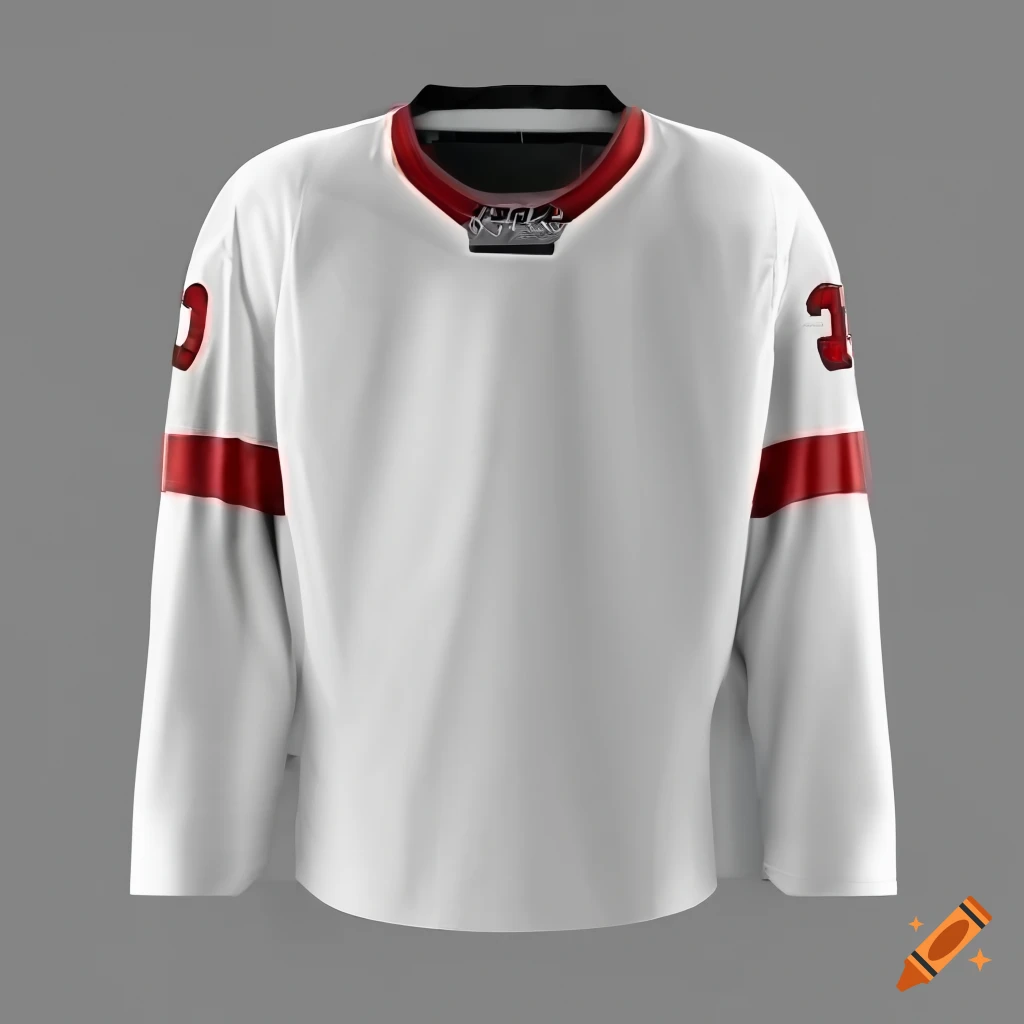 Photo realistic 4k render of a plain white hockey jersey