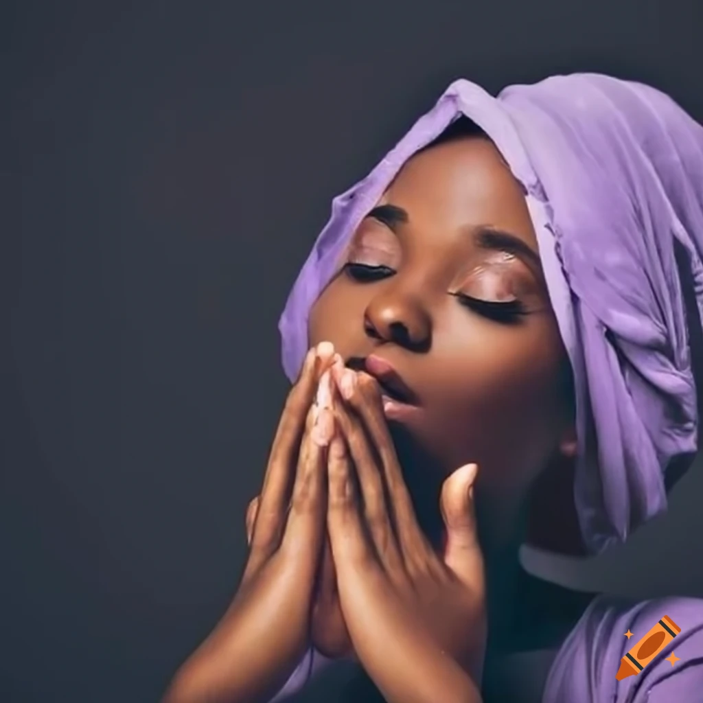 Woman with bonnet praying