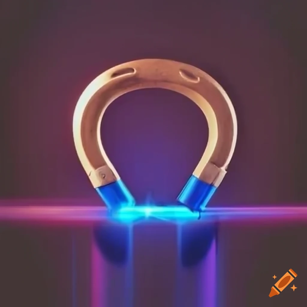 Horseshoe struck by a giant laser beam on Craiyon