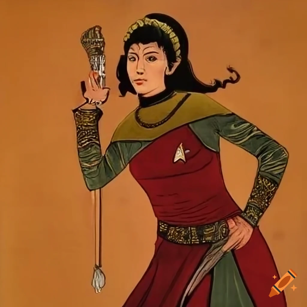 Star Trek scene in Persian miniature style