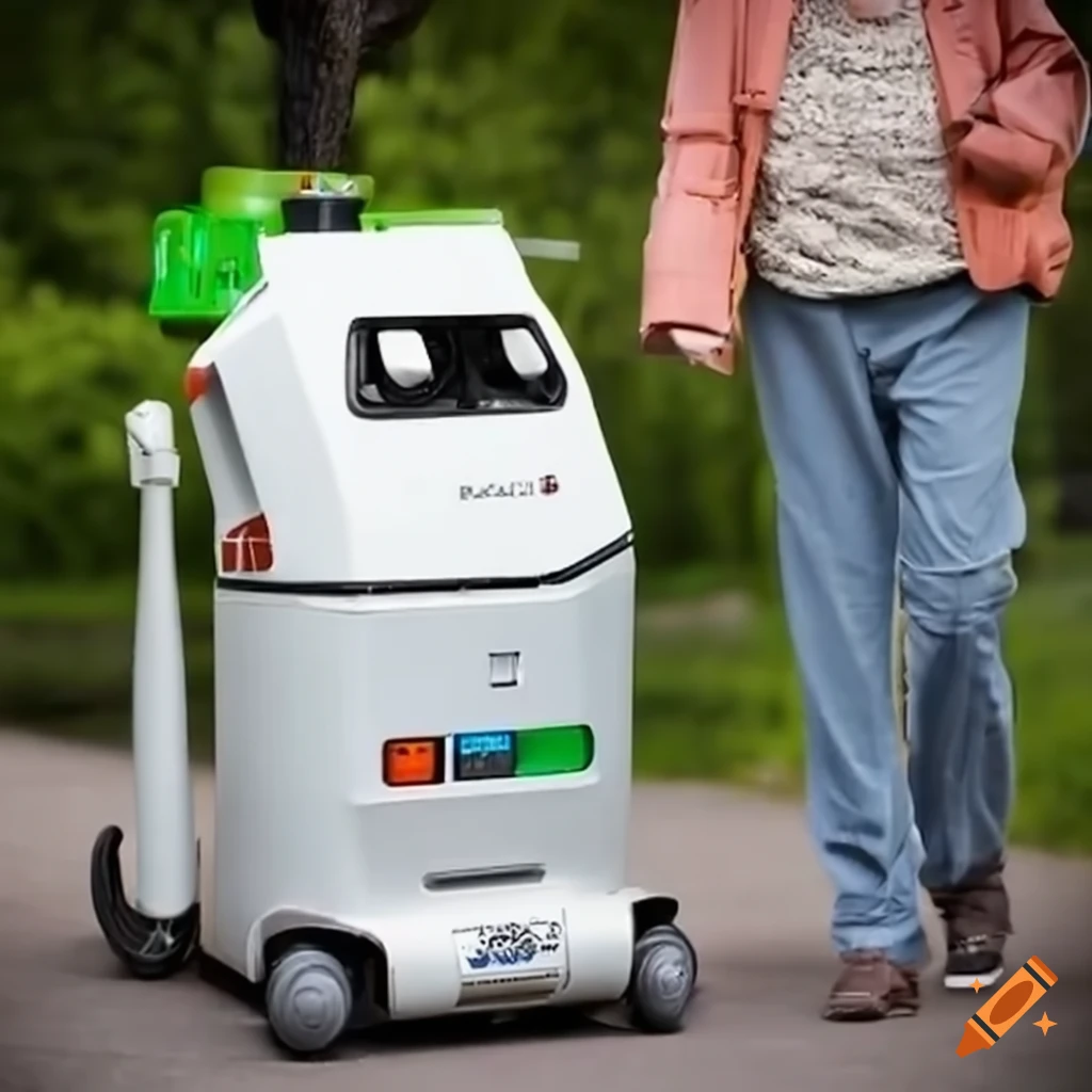 Robot with arms for elderly people to aid in trash recycling