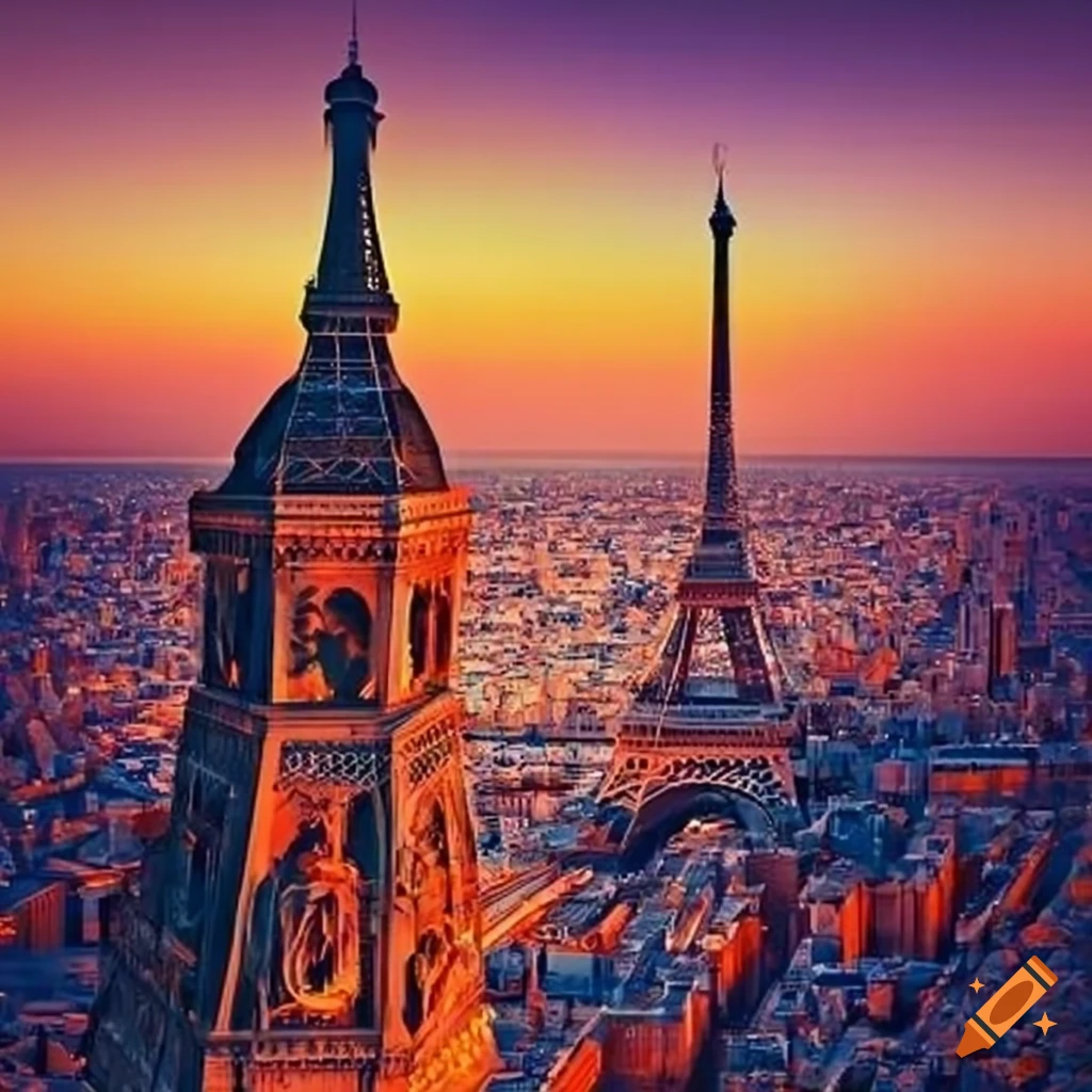 Paris sunset on Craiyon