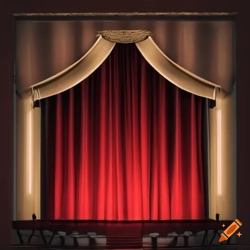 Theater curtain with stage