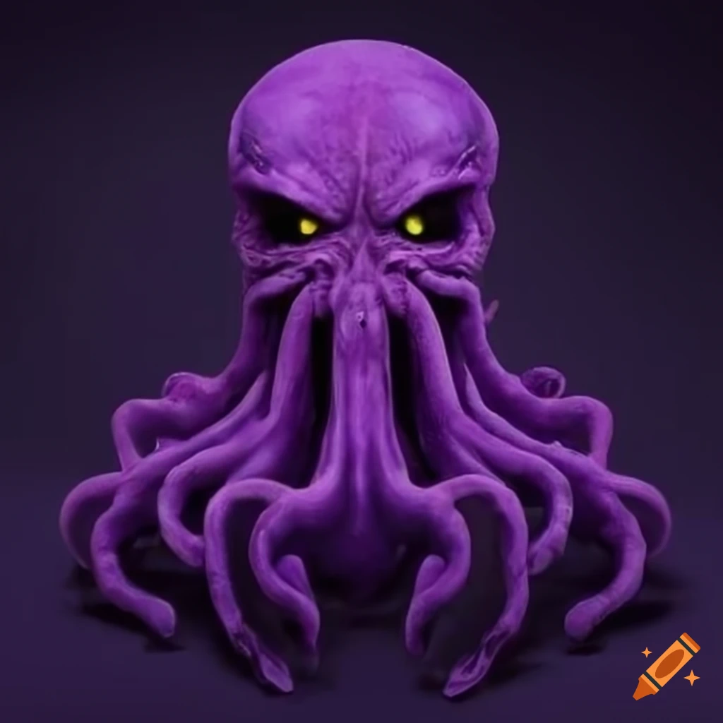 Purple depiction of cthulhu on Craiyon