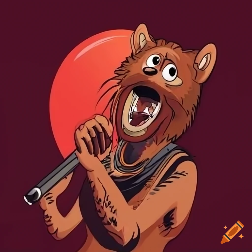 Cartoon depiction of Axl Rose as a mongoose