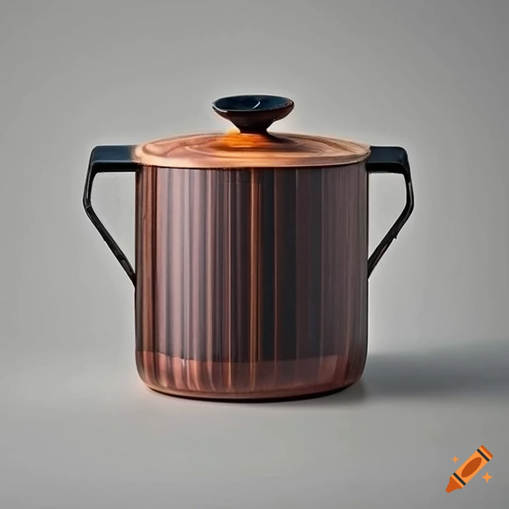 Sleek bamboo pot with copper band
