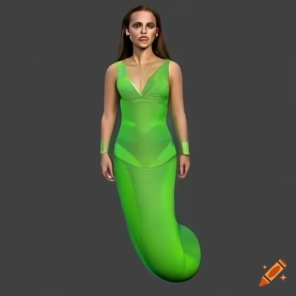 Natalie Portman as a green Lamia in realistic HD art