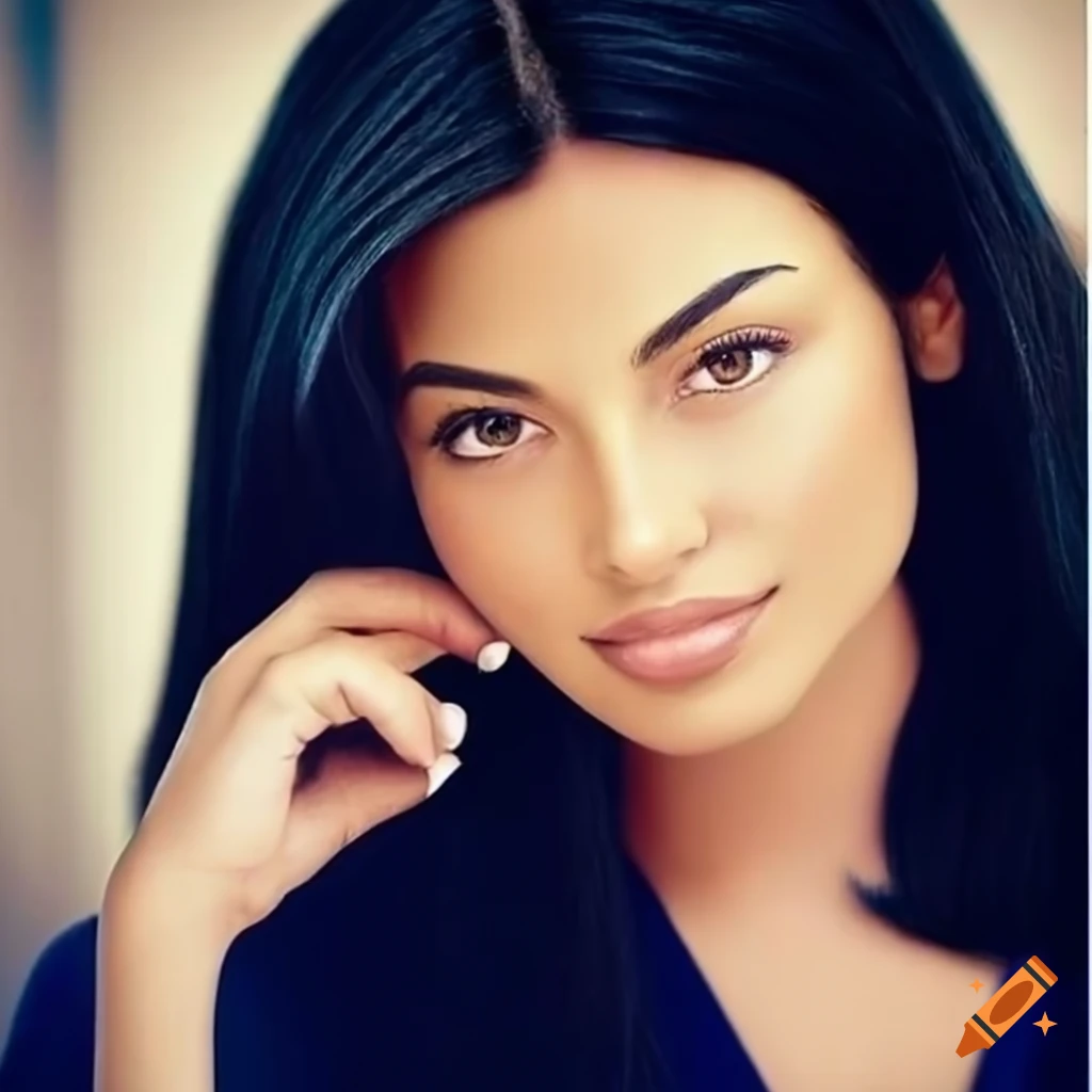 Female doctor in navy blue scrubs with black hair in a long ponytail on